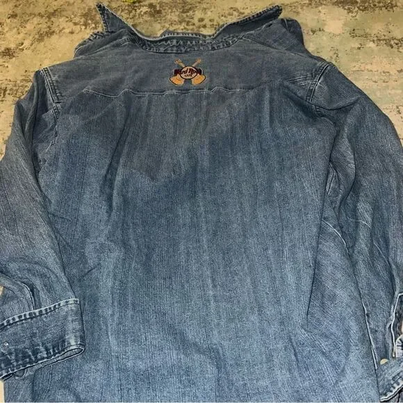 Hard Rock Cafe Orlando Blue Denim Shirt
